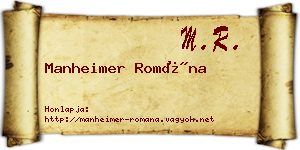 Manheimer Romána névjegykártya